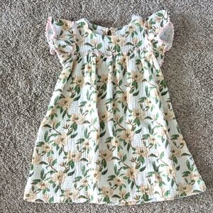 Mudpie Floral Ruffle Sleeve Kids Dress 5t Short Sleeve Dress